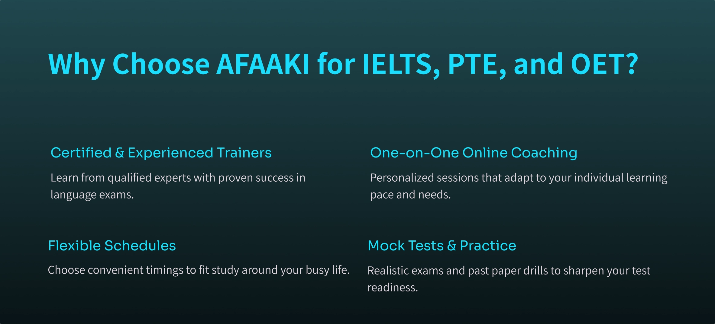 Reasons to choose Afaaki for test preparation